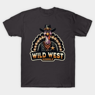 Wild West Gobble - Thanksgiving gift design T-Shirt